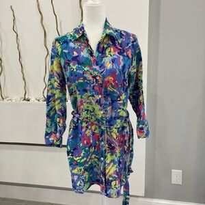 Colorful Abstract Print Mini Dress